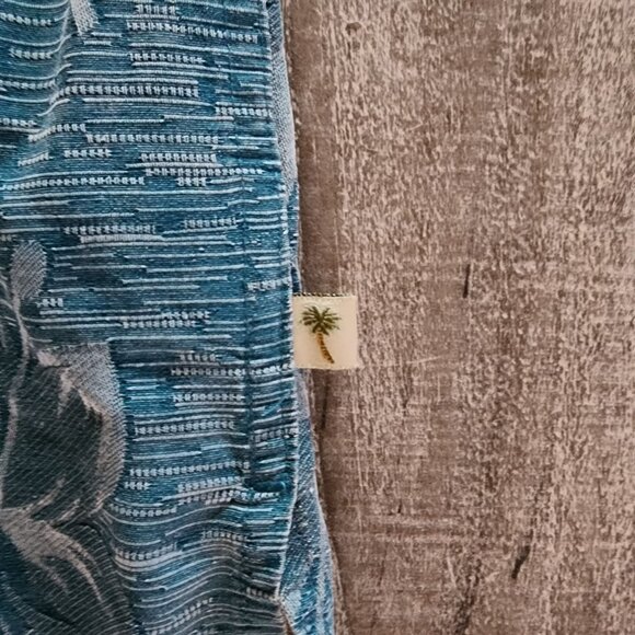 Island Shores Blue Washable Silk Hawaiian Shirt Large Short Sleeve 100% Silk - Picture 5 of 8